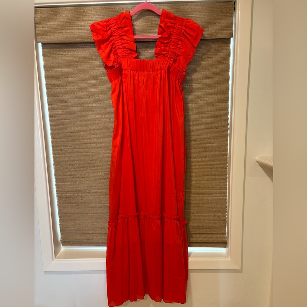 Inclan Studio Vibrant Ruffled Maxi Dres